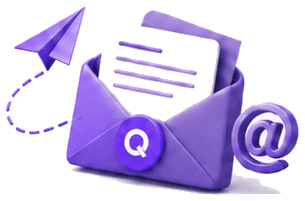 Contact illustration with envelope, paper plane and email symbol
